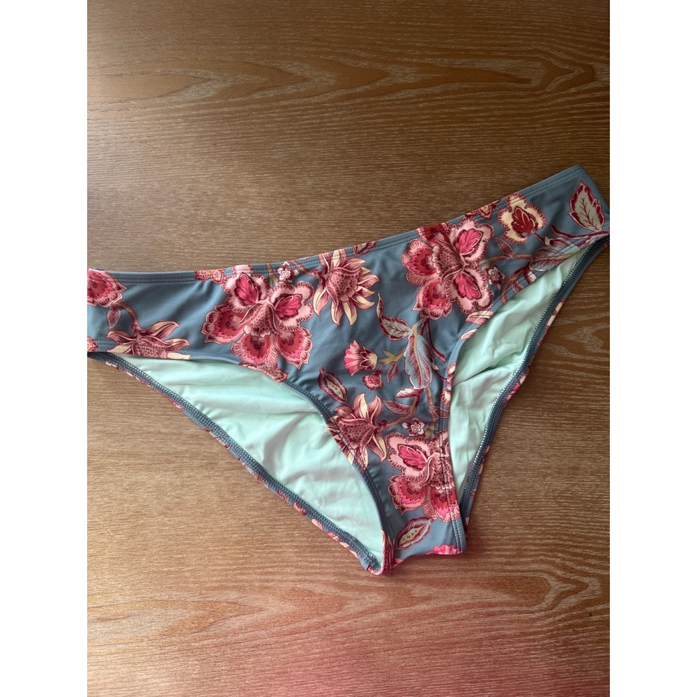 Cupshe Floral Paisley Twist Front V-Neck Bikini Set Blue Pink L - Picture 4 of 4